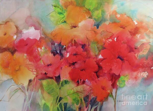 Flowers Art Print featuring the painting Flowers for Peggy by Michelle Abrams