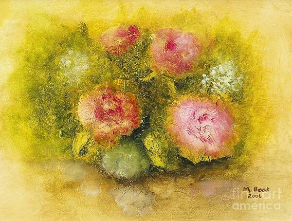 Still Life Art Print featuring the painting Flowers Pink by Marlene Book