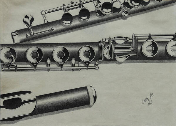 Flute Art Print featuring the drawing Flutes by Gregory Lee
