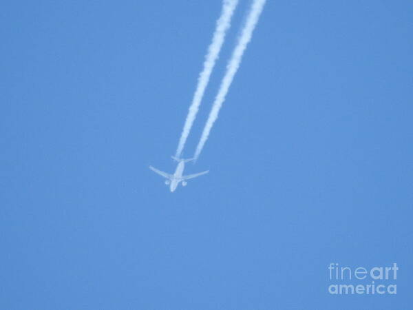 Airplane Art Print featuring the photograph Fly Over The Ocean by Jan Gelders