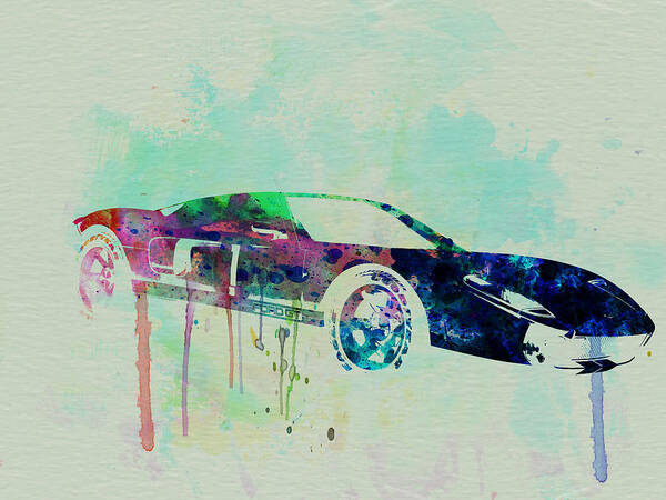 Ford Gt40 Art Print featuring the painting Ford GT Watercolor 2 by Naxart Studio