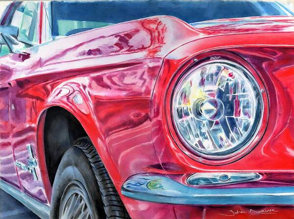 Ford Art Print featuring the painting Ford Mustang by John Neeve