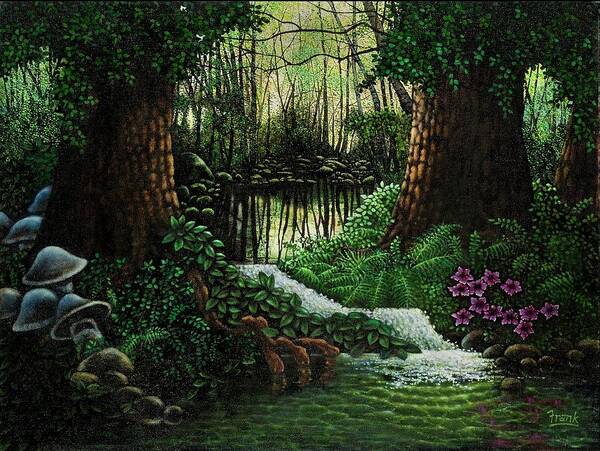 Forest Art Print featuring the painting Forest Brook by Michael Frank