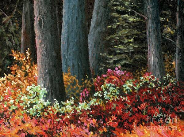 Oil Art Print featuring the painting Forest Foliage by Carl Downey