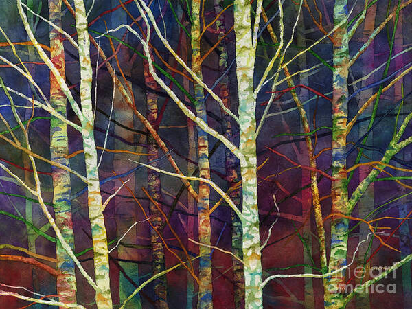 Birch Art Print featuring the painting Forest Rhythm by Hailey E Herrera