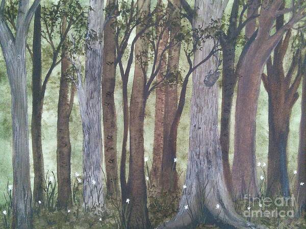 Forest Art Print featuring the painting Forest Spring by Susan Nielsen