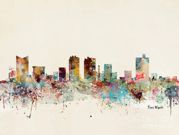 Fort Worth Art Print featuring the painting Fort Worth by Bri Buckley