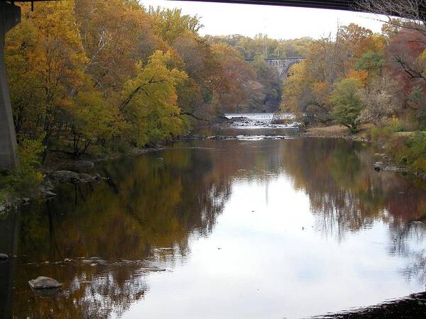 Autumn Art Print featuring the photograph Framed Autumn River by Emery Graham