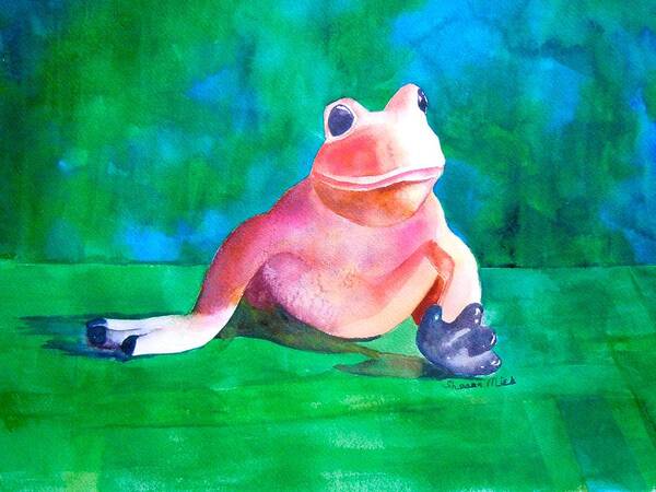 Frog Art Print featuring the painting Freddy the Frog by Sharon Mick