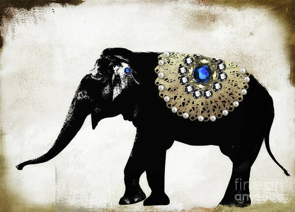 Elephant Art Print featuring the painting Gaja I by Mindy Sommers