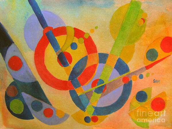 Geometry Art Print featuring the painting Geometry by Sandy McIntire