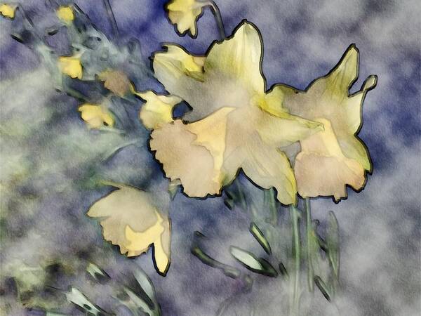 Yellow Flowers Art Print featuring the photograph Ghosts of Spring by Mark Egerton