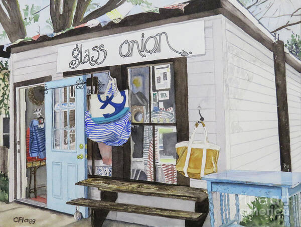 Original Art Print featuring the painting Glass Onion Block Island RI by Carol Flagg