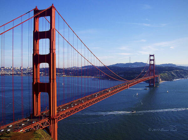 Golden Gate Art Print featuring the photograph Golden Gate Afternoon by Brian Tada