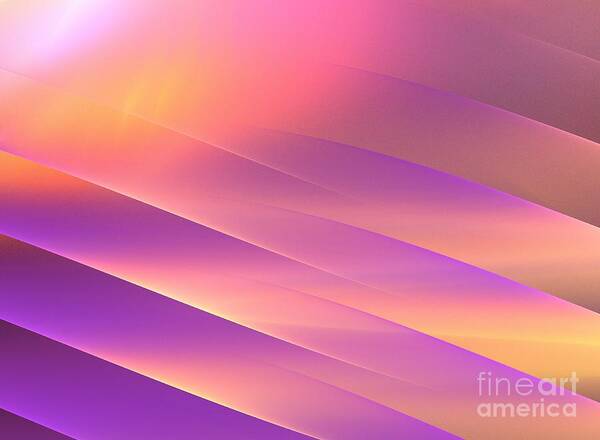 Apophysis Art Print featuring the digital art Golden Purple Rays by Kim Sy Ok