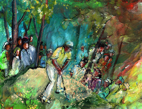 Sport Art Print featuring the painting Golf Madness 03 by Miki De Goodaboom