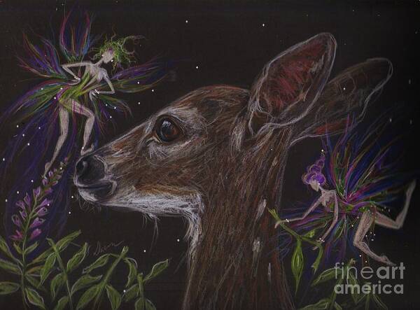 Fawn Art Print featuring the drawing Good Thing You Are Cute by Dawn Fairies