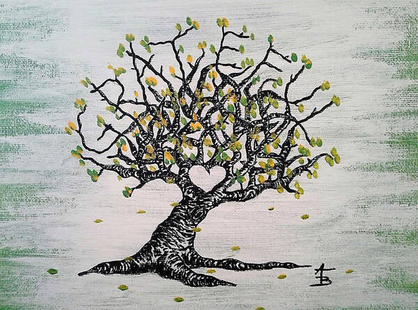 Grateful Art Print featuring the drawing Grateful Love Tree by Aaron Bombalicki
