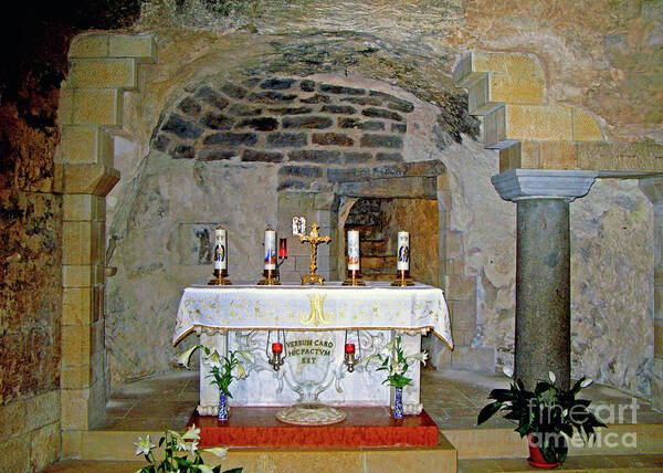 Catholic Art Print featuring the photograph Nazareth Grotto of the Annunciation by Nieves Nitta