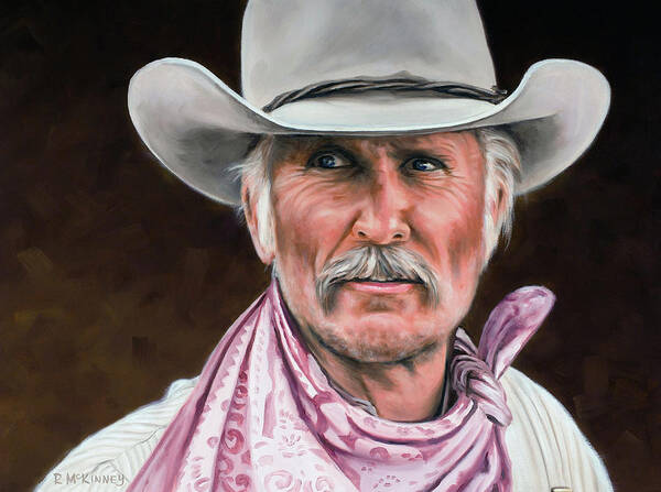 Cowboy Art Print featuring the painting Gus McCrae Texas Ranger by Rick McKinney