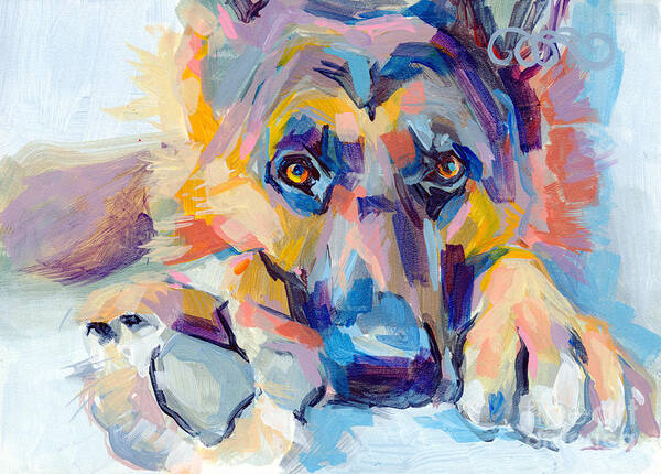 Shepherd Art Print featuring the painting Hagen by Kimberly Santini