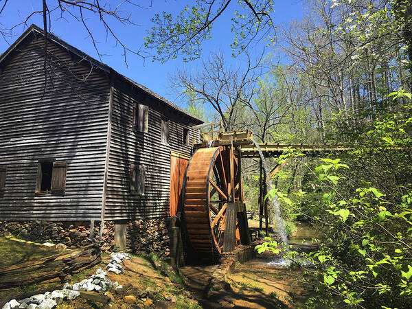 Kelly Hazel Art Print featuring the photograph Hagood Mill Historic Site Gristmill by Kelly Hazel