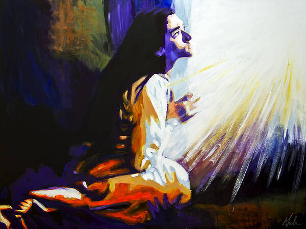 Annunciation Art Print featuring the painting Hail Mary by Steve Gamba