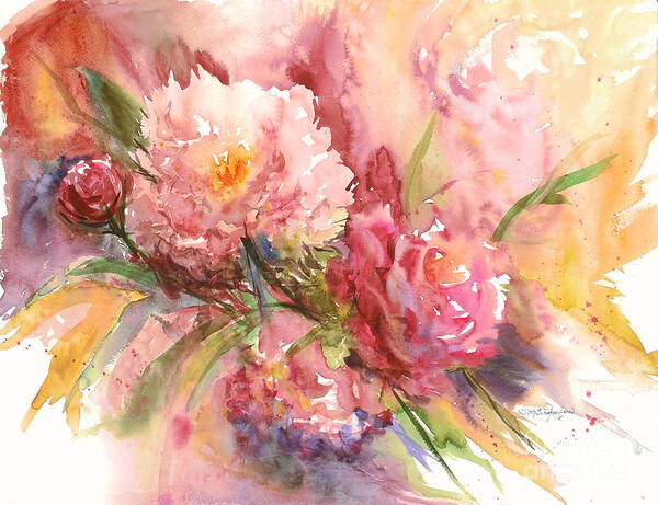 Floral Art Print featuring the painting Halal Yadah by Sandra Strohschein