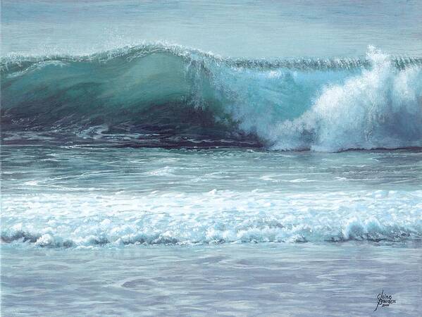 Beach Art Print featuring the painting Half Moon Bay by Elaine Bawden