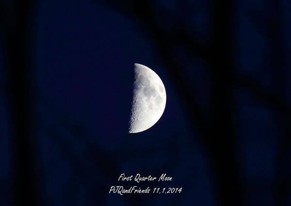 First Quarter Moon 2014 Art Print featuring the photograph Happy First Birthday Kaya by PJQandFriends Photography
