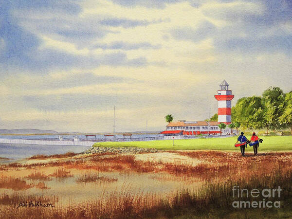 Harbor Town Golf Course Art Print featuring the painting Harbor Town Golf Course 18th Hole by Bill Holkham