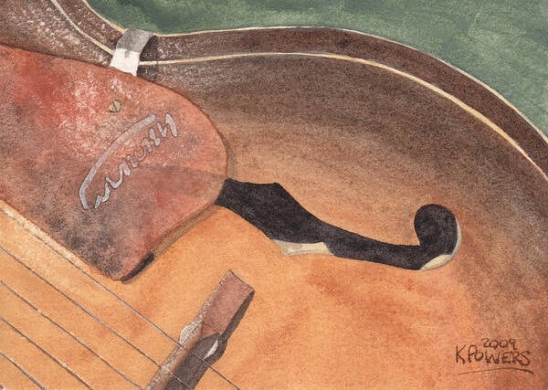 Guitar Art Print featuring the painting Harmony by Ken Powers