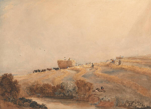 19th Century Art Art Print featuring the painting Haymaking by David Cox