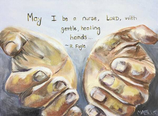 Nursing Art Print featuring the painting Healing Hands by Melissa Torres