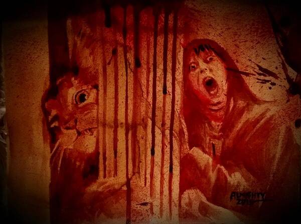 The Shining Art Print featuring the painting Here's Kitty by Ryan Almighty