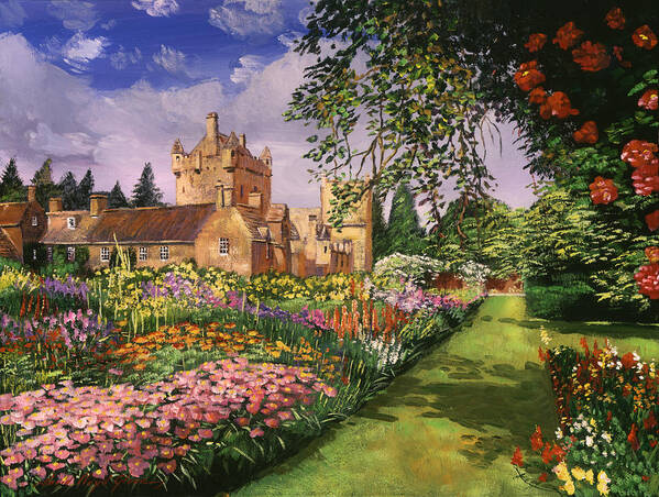 Gardens Art Print featuring the painting Highland Cawdor Castle by David Lloyd Glover