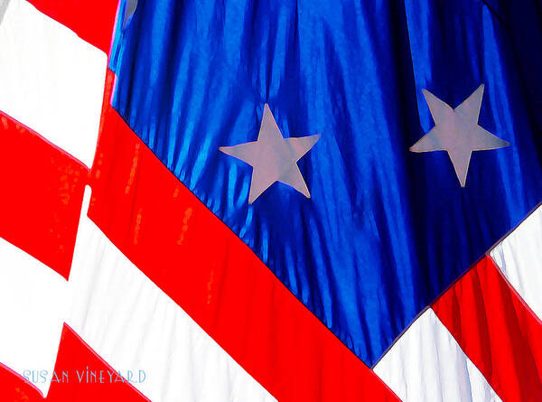 Susan Vineyard Art Print featuring the photograph Historical American Flag by Susan Vineyard