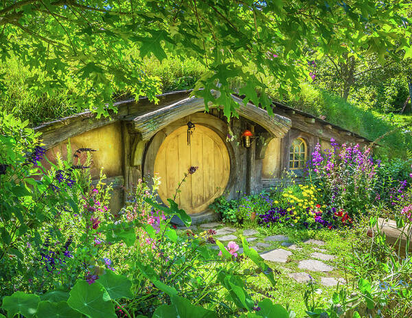 Hobbiton Art Print featuring the photograph Hobbit Cottage by Racheal Christian