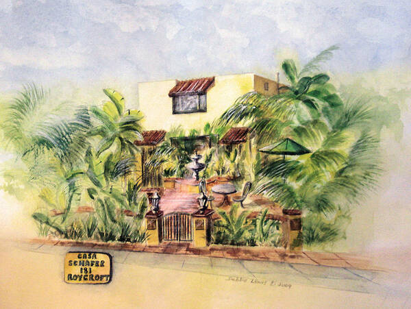 Watercolors For Sale Art Print featuring the painting Home on Belmont Shore by Debbie Lewis