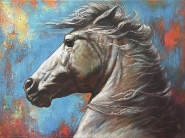 White Horse Art Print featuring the painting Horse Power by Harvie Brown