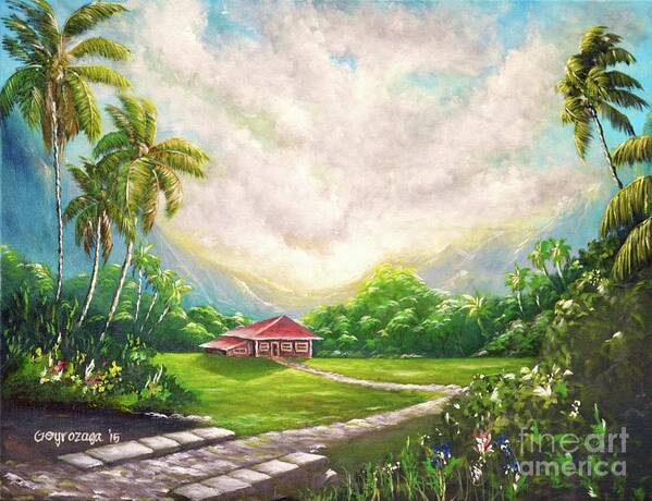 Paradise Art Print featuring the painting House In The Valley by Larry Geyrozaga