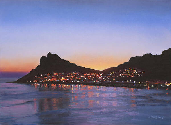  Art Print featuring the painting Hout Bay Lights by Christopher Reid