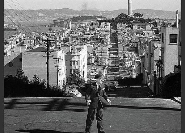 Humphrey Bogart Film Noir Dark Passage Telegraph Hill And Coit Tower San Francisco 1947 Art Print featuring the photograph Humphrey Bogart film noir Dark Passage Telegraph Hill and Coit Tower San Francisco 1947 by David Lee Guss