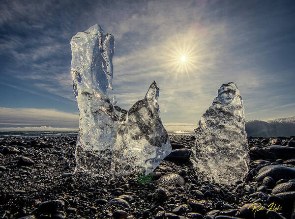 Iceland Art Print featuring the photograph Iceberg Fingers catching the sun by Rikk Flohr