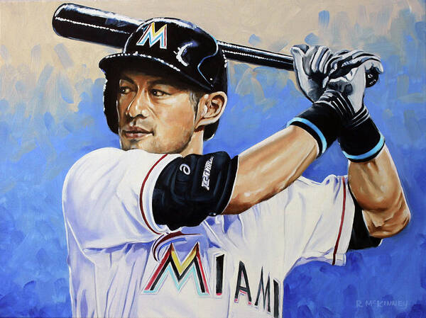 Miami Art Print featuring the painting Ichiro by Rick McKinney