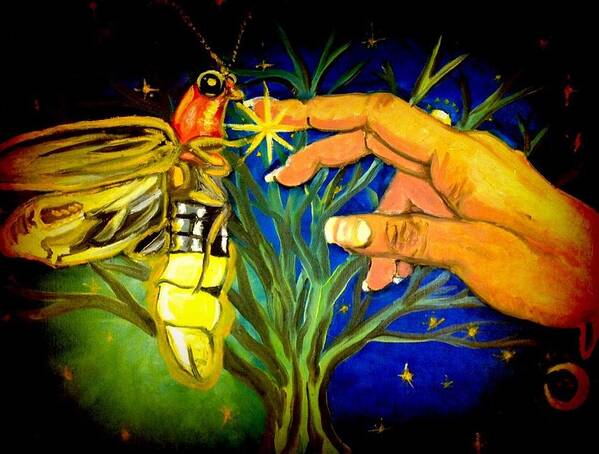 Firefly Art Print featuring the painting Illumination by Alexandria Weaselwise Busen