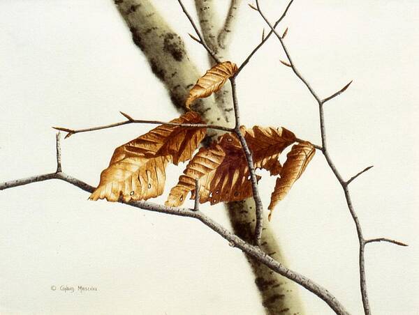Nature Art Print featuring the painting In the winter Breeze by Conrad Mieschke