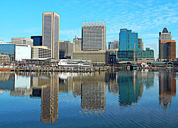 Baltimore Art Print featuring the photograph Inner Harbor Reflections by Emmy Marie Vickers