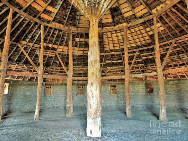 Peter French Round Barn Art Print featuring the photograph Interior Peter French Round Barn by Michele Penner
