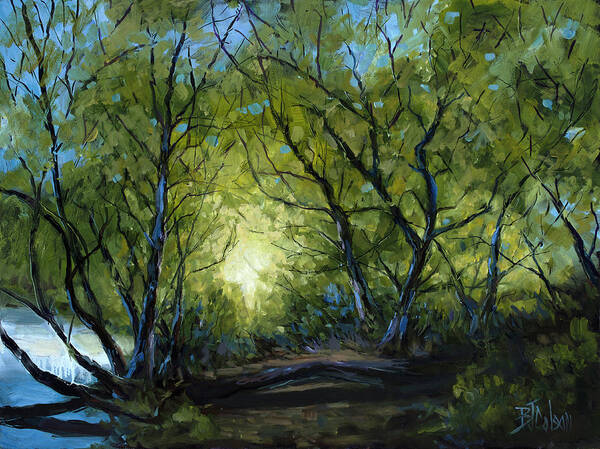 Trees Art Print featuring the painting Into the Light by Billie Colson